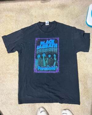 Vintage Black Sabbath Paranoid 1971 Newcastle City Hall Tour T-Shirt